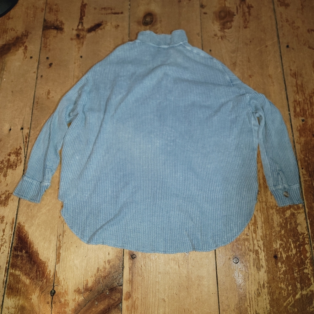 Free People FP ONE Scout Thermal Oversized Button Down Top Shirt - Picture 4 of 11